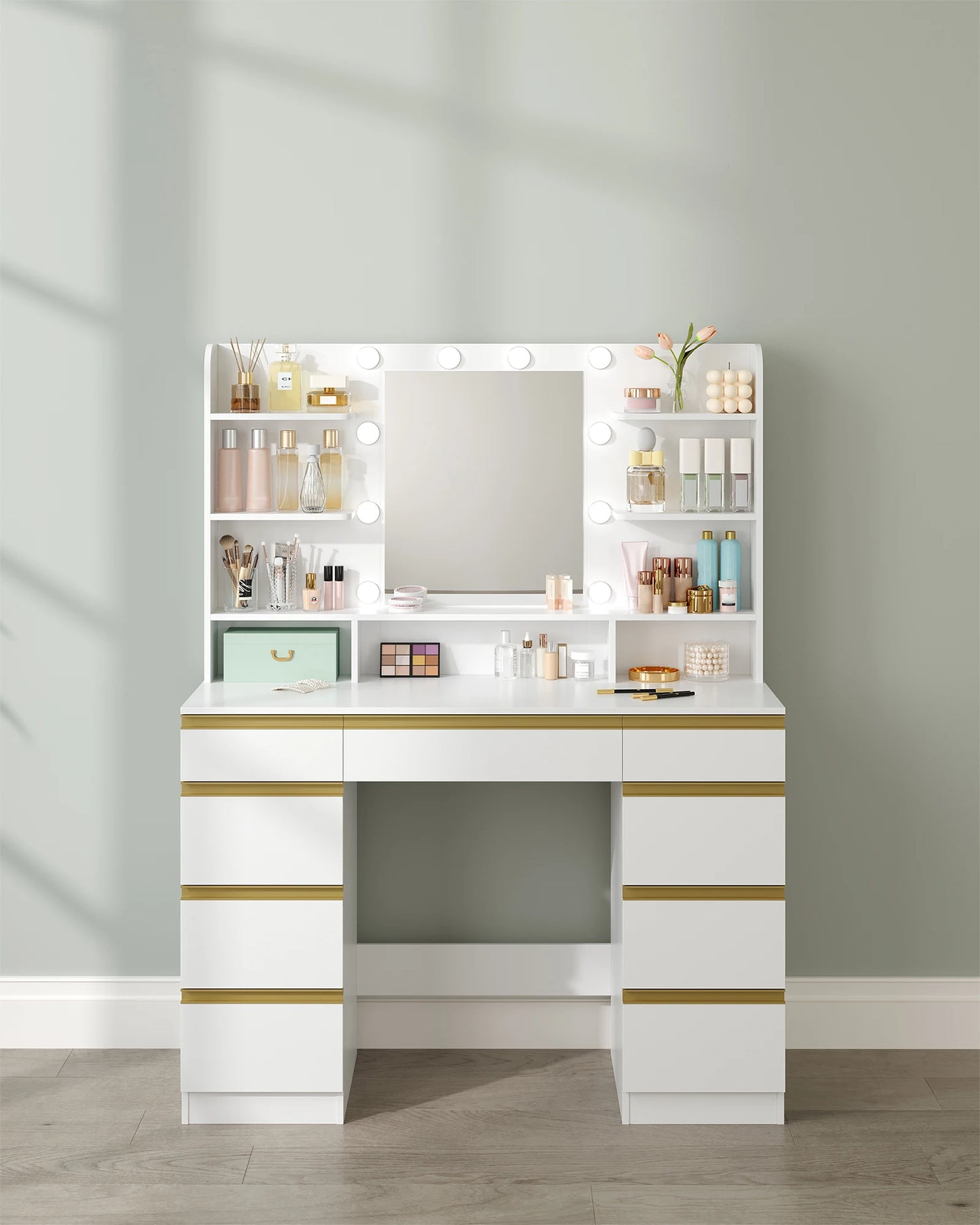 Coiffeuse LED – Miroir HD & Tiroirs