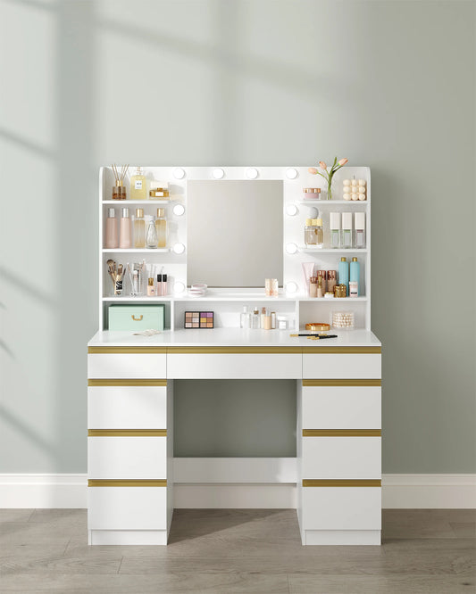 Coiffeuse LED – Miroir HD & Tiroirs