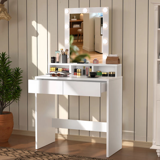 Coiffeuse Chambre LED – Luminosité et Couleur Ajustables